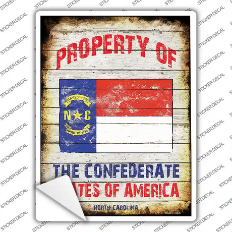 Property Of North Carolina Novelty Rectangle Sticker Decal Small