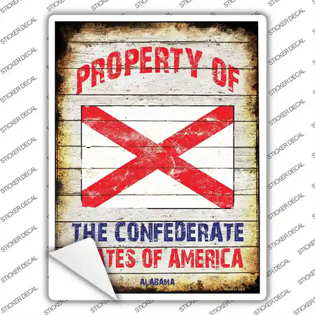 Property Of Alabama Novelty Rectangle Sticker Decal Small