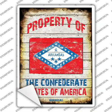 Property Of Arkansas Novelty Rectangle Sticker Decal Small