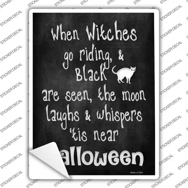 Witches Go Riding Novelty Rectangle Sticker Decal Small