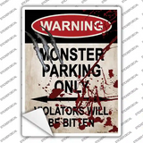 Monster Parking Novelty Rectangle Sticker Decal Small