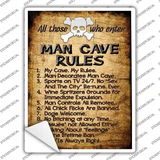 Man Cave Rules Novelty Rectangle Sticker Decal Small