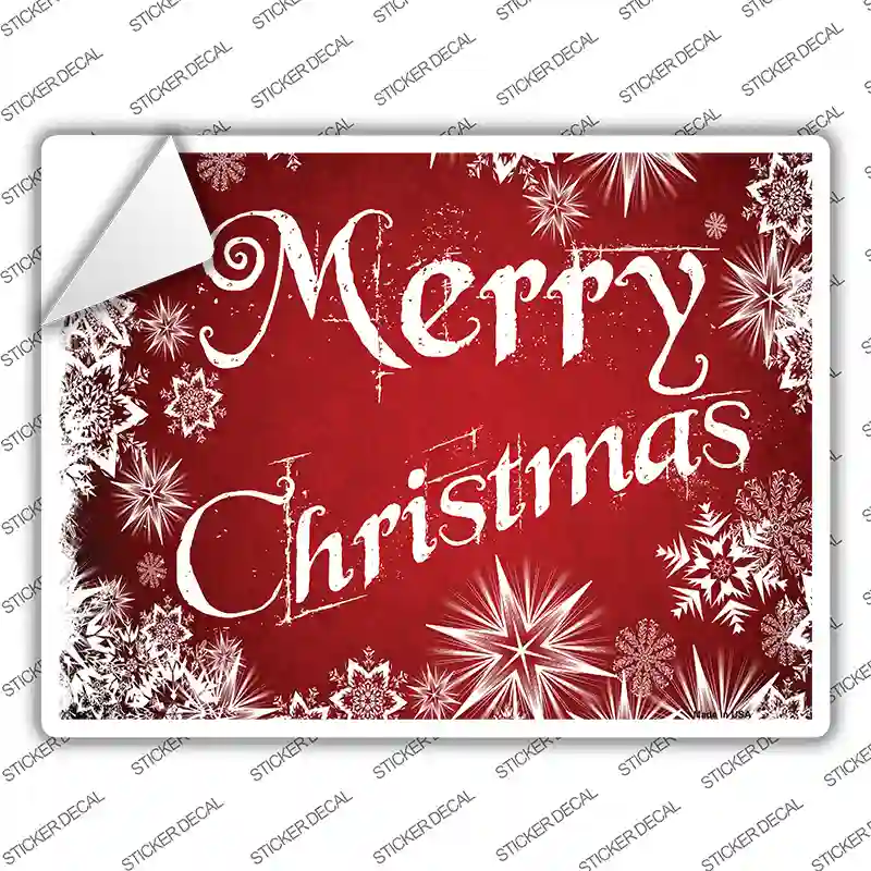 Merry Christmas Red Novelty Rectangle Sticker Decal