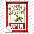 Santas Shop Open Novelty Rectangle Sticker Decal Small