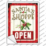 Santas Shop Open Novelty Rectangle Sticker Decal Small