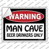 Man Cave Beer Drinkers Only Novelty Rectangle Sticker Decal Small