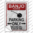 Banjo Player Parking Novelty Rectangle Sticker Decal Small