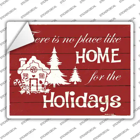 Home For The Holidays Novelty Rectangle Sticker Decal Small