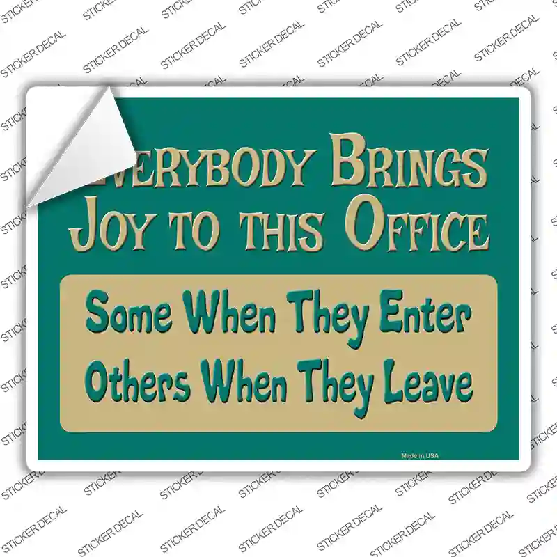 Joy To The Office Novelty Rectangle Sticker Decal