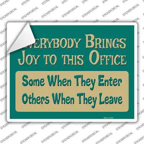 Joy To The Office Novelty Rectangle Sticker Decal