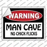 Man Cave No Chick Flicks Novelty Rectangle Sticker Decal Small