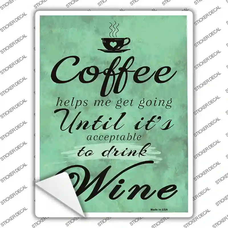 Coffee Helps Me Going Novelty Rectangle Sticker Decal
