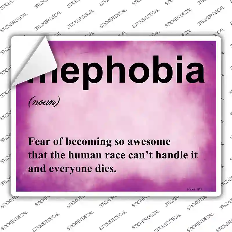 Mephobia Novelty Rectangle Sticker Decal