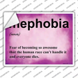 Mephobia Novelty Rectangle Sticker Decal