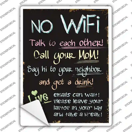 No WiFi Novelty Rectangle Sticker Decal