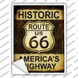 Rusty Historic Route 66 Novelty Rectangle Sticker Decal Small