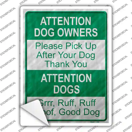 Dog Owners Novelty Rectangle Sticker Decal Small