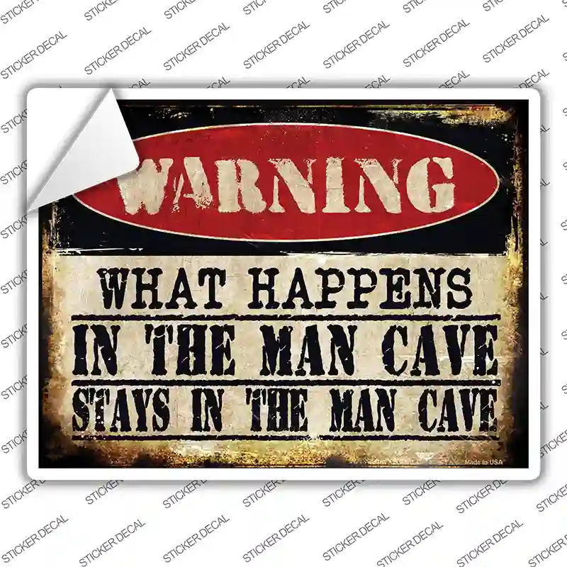 In The Man Cave Novelty Rectangle Sticker Decal Small