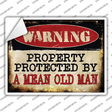 A Mean Old Man Novelty Rectangle Sticker Decal Small