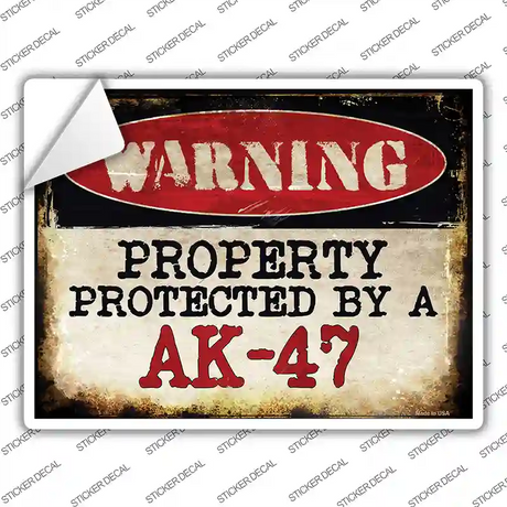 An AK-47 Novelty Rectangle Sticker Decal Small