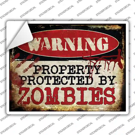 Zombies Novelty Rectangle Sticker Decal Small