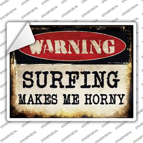 Surfing Novelty Rectangle Sticker Decal Small