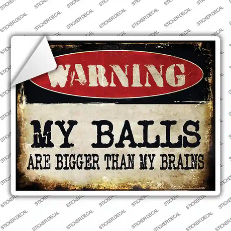 My Balls Novelty Rectangle Sticker Decal Small