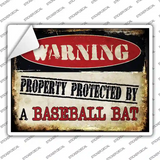 Baseball Bat Novelty Rectangle Sticker Decal Small