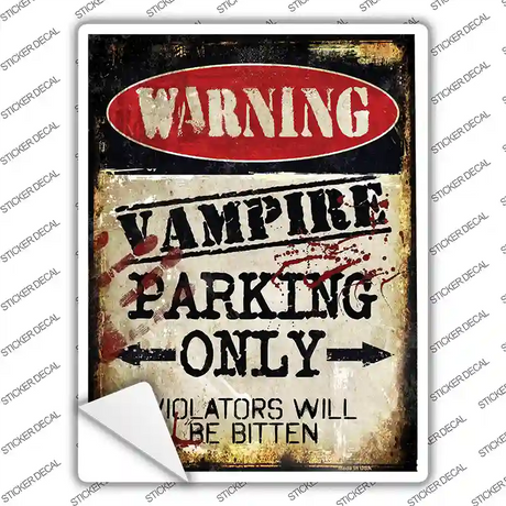 Vampire Only Novelty Rectangle Sticker Decal Small