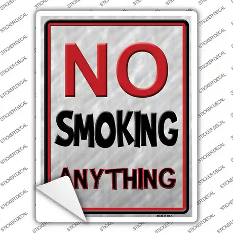 No Smoking Anything Novelty Rectangle Sticker Decal