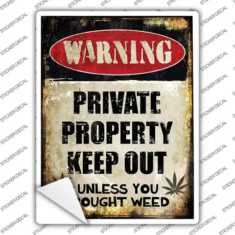 Private Property Novelty Rectangle Sticker Decal Small