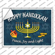 Happy Hanukkah Menorah Novelty Rectangle Sticker Decal Small