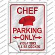 Chef Only Novelty Rectangle Sticker Decal Small