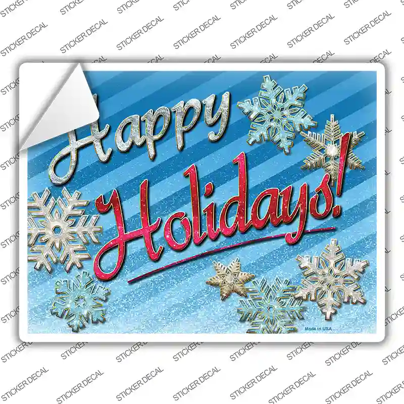 Happy Holidays Novelty Rectangle Sticker Decal Small