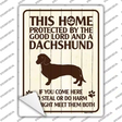 Dachshund Protected Novelty Rectangle Sticker Decal Small