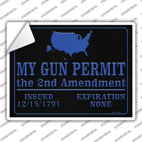 My Gun Permit Novelty Rectangle Sticker Decal Small