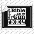 Clinging On To My Bible And My Gun Proudly Novelty Rectangle Sticker Decal Small