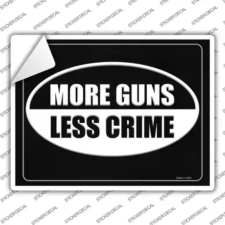 More Gun Less Crime Novelty Rectangle Sticker Decal Small