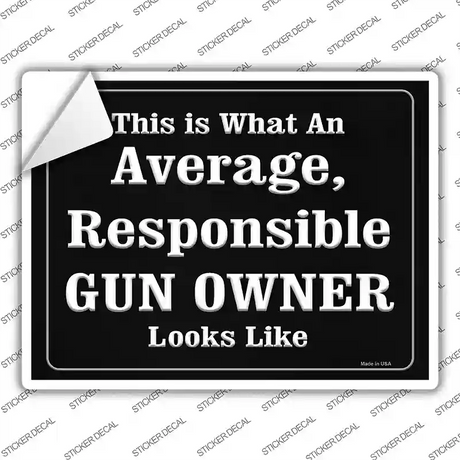 Average, Responsible Gun Owner Looks Like Novelty Rectangle Sticker Decal Small