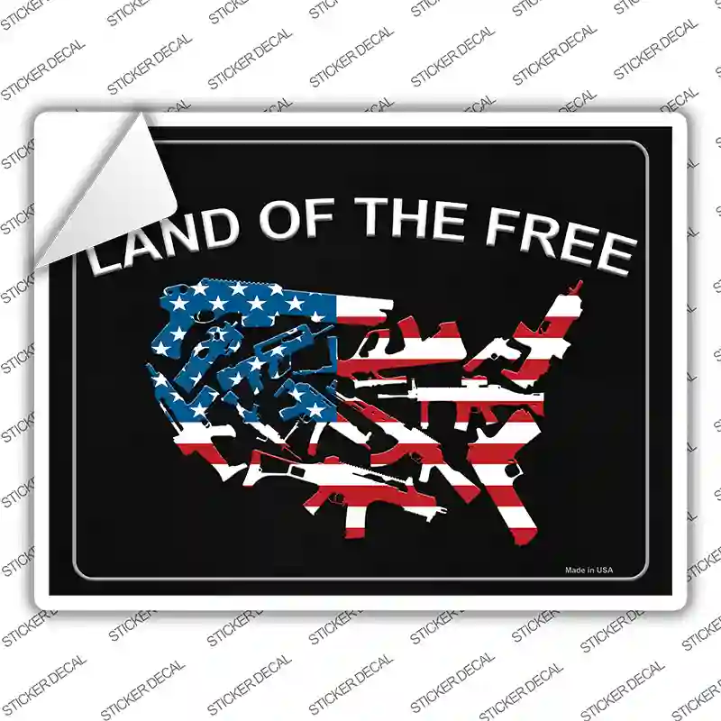 Land Of The Free Novelty Rectangle Sticker Decal