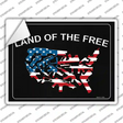 Land Of The Free Novelty Rectangle Sticker Decal Small