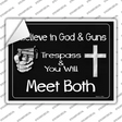 I Believe In God and Guns Novelty Rectangle Sticker Decal Small