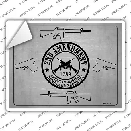 2nd Amendment Shield With Guns Novelty Rectangle Sticker Decal Small