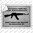 Dont Mess With The 2nd Amendment Novelty Rectangle Sticker Decal Small