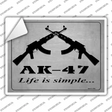 AK-47 Life Is Simple Novelty Rectangle Sticker Decal Small