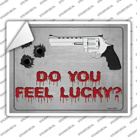 Do You Feel Lucky Novelty Rectangle Sticker Decal Small