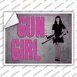 Gun Girl Novelty Rectangle Sticker Decal Small