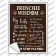 Frenchie Wisdom Novelty Rectangle Sticker Decal Small