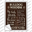 Bulldog Wisdom Novelty Rectangle Sticker Decal Small