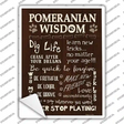 Pomeranian Wisdom Novelty Rectangle Sticker Decal Small